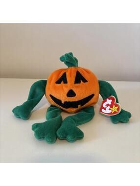 TY Beanie Baby Retired 1998 "Pumpkin" The Cute Jack-o-Lantern